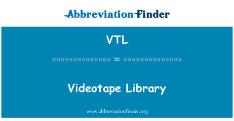 vtl abkürzung|VTL Abbreviation Meaning